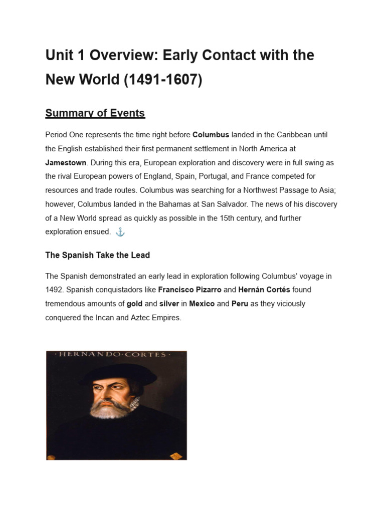 Early European Contact with the Americas | PDF | Spanish Colonization ...