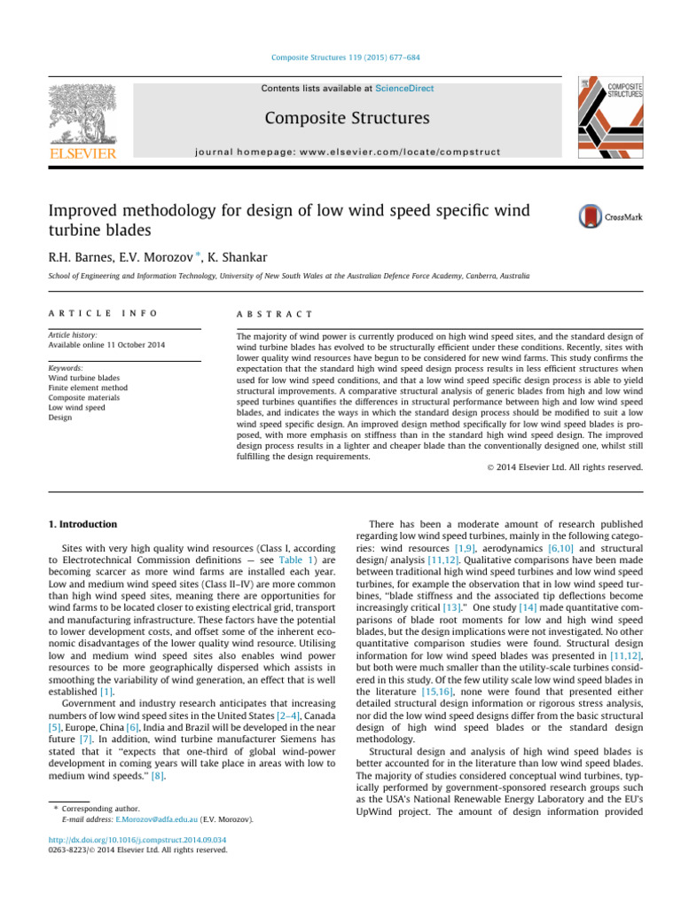 Improved Methodology For Design of Low Wind Speed Specific Wind Turbine ...