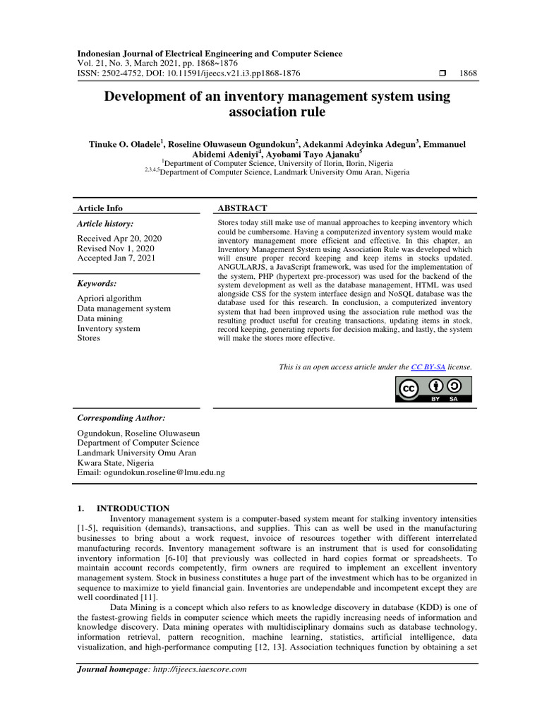 Inventory Management System Development | PDF | Data Mining ...