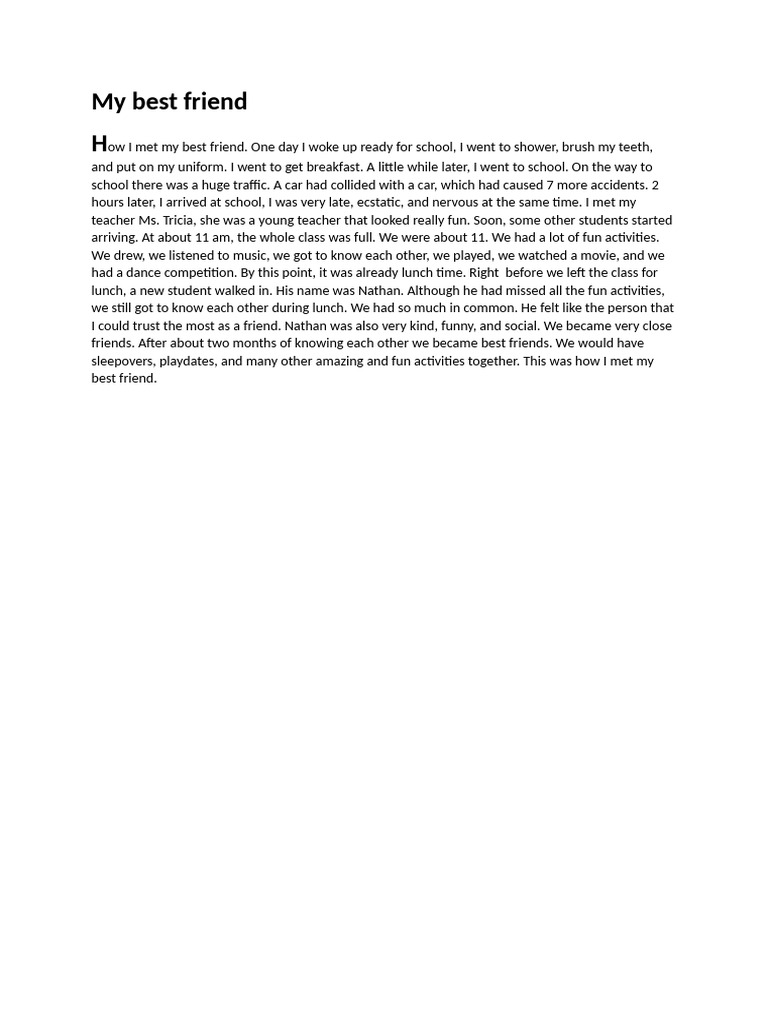 How I Met My Best Friend Nathan | PDF