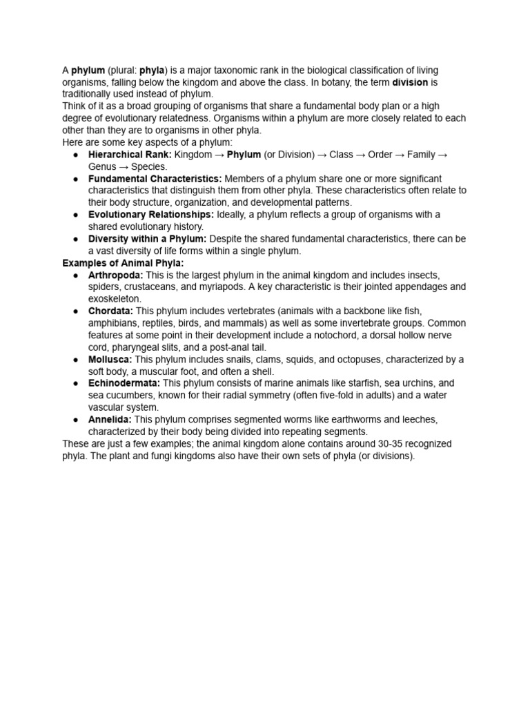 Phylum | PDF