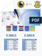 Calendário de Provas - 1° Bimestre - Ensino Fundamental