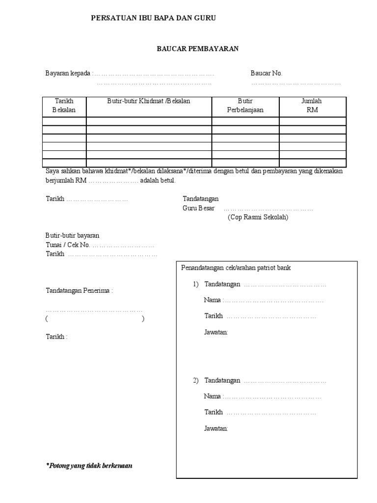 Baucar Pembayaran Pibg