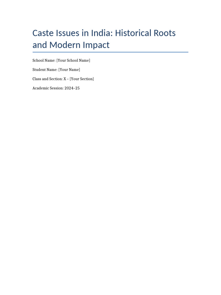 Caste Issues in Modern India | PDF | Caste