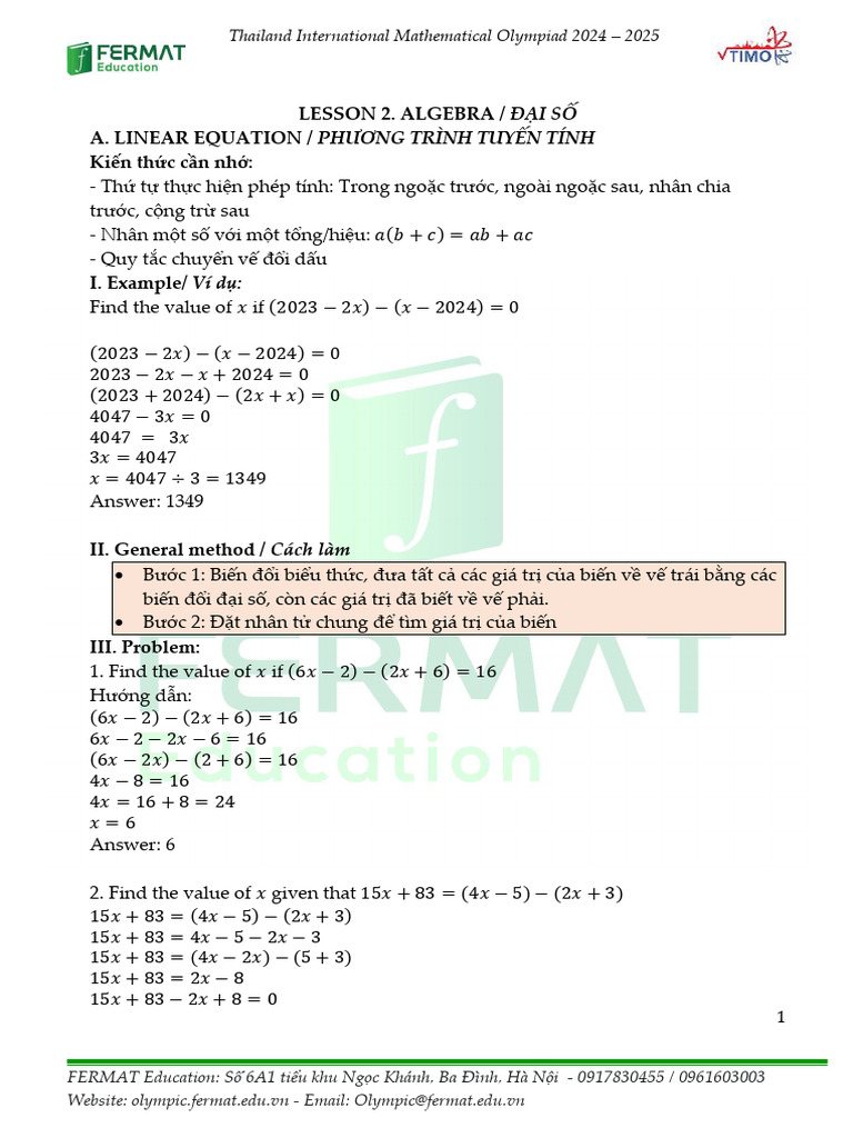 7A2. LESSON 2. Algebra | PDF