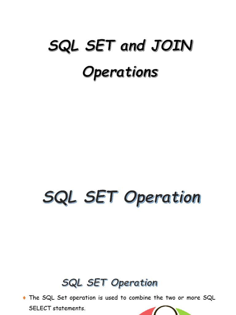 SQL Set and Join Operations Explained | PDF | Table (Database) | Sql