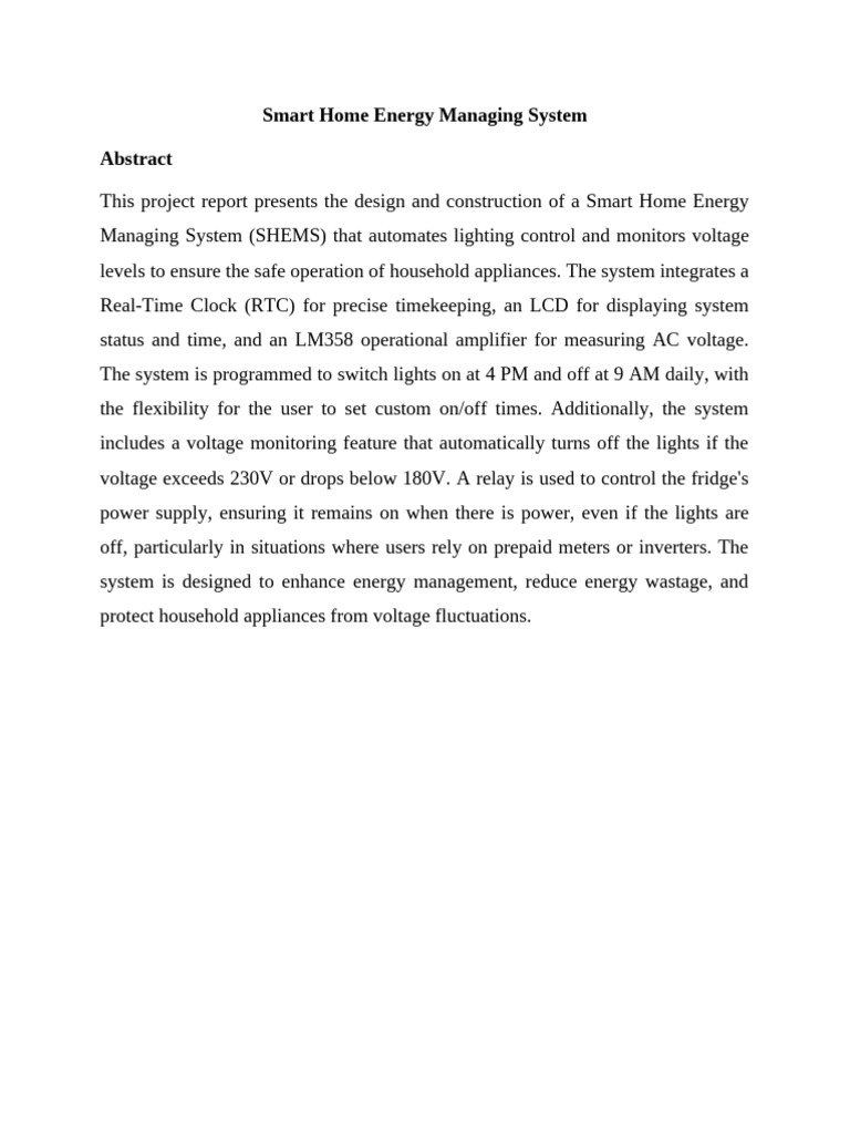 Smart Home Energy Management System | PDF | Bipolar Junction Transistor ...
