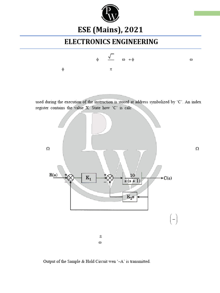ESE (Mains), 2021: Electronics Engineering | PDF | Frequency Modulation ...