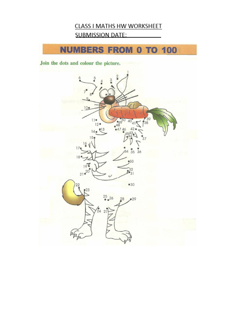 CBSE Class 1 Maths Practice Worksheets (85) - 0 To 100 | PDF