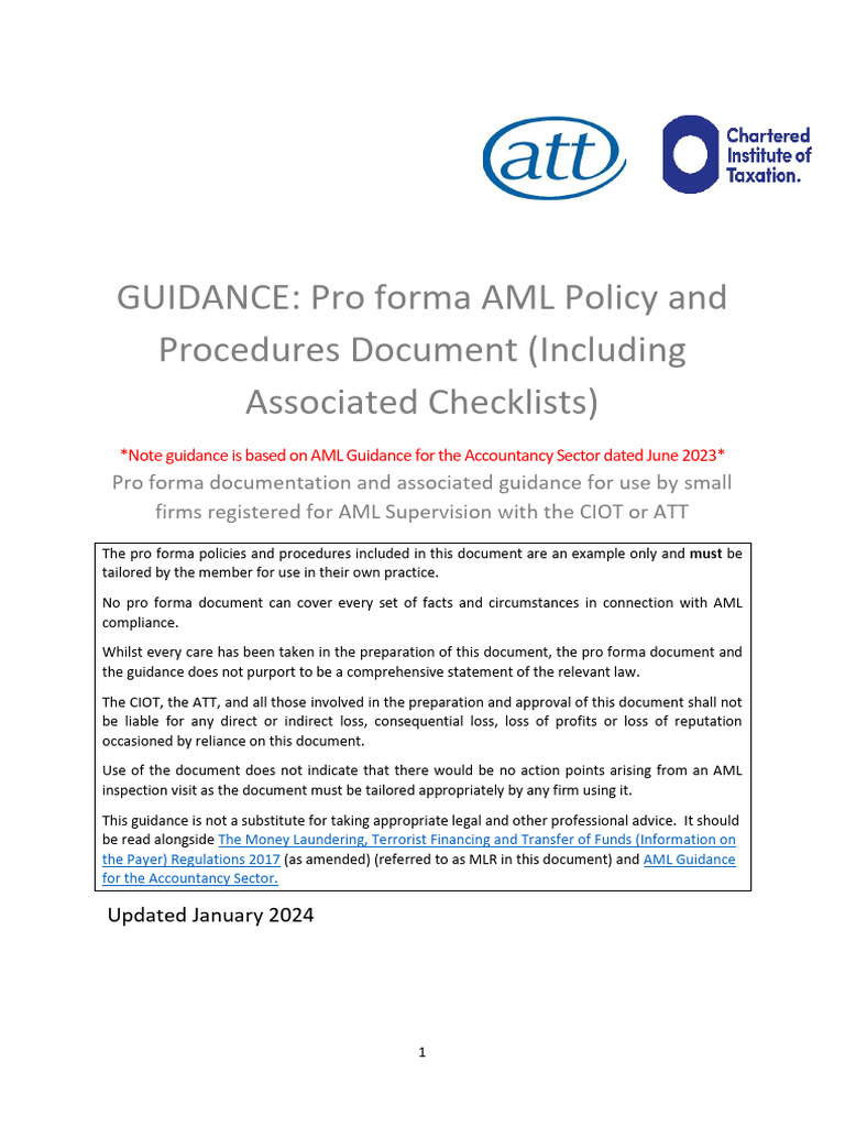Pro Forma AML Policy for Small Firms | PDF | Business