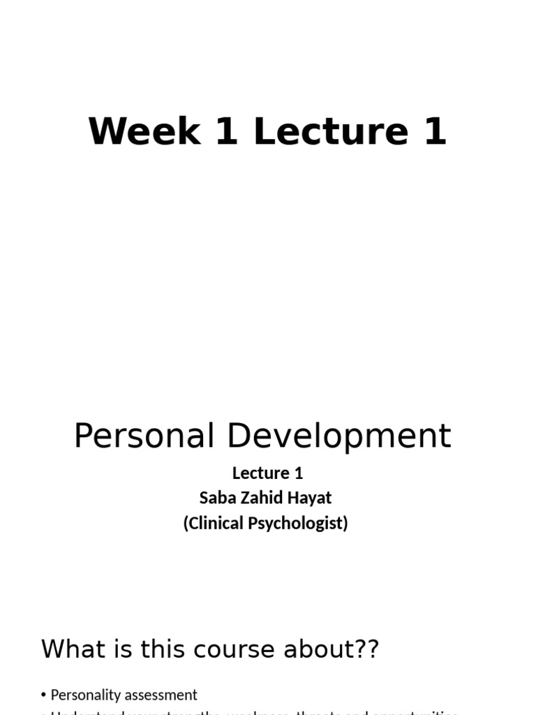 Personality Development Course Overview | PDF | Personality Psychology ...