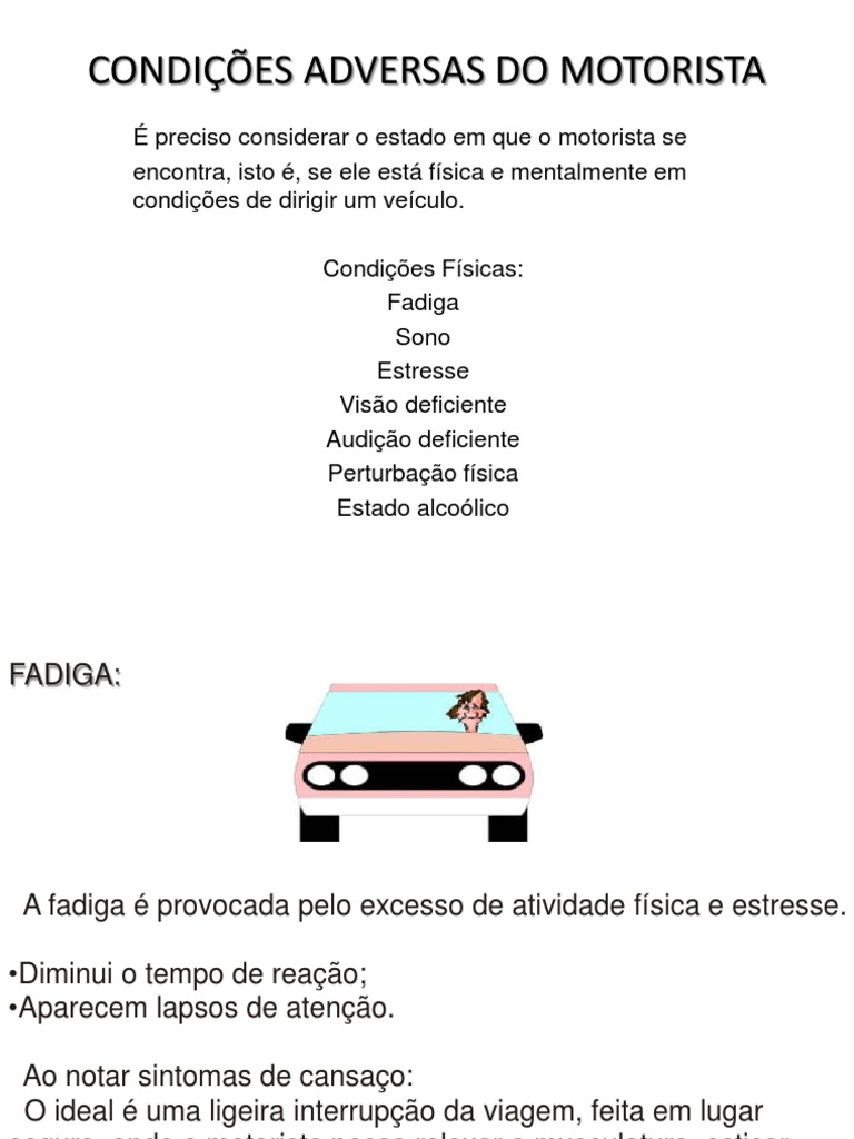 Condições Adversas Do Motorista | PDF | Etanol | Bebidas alcoólicas