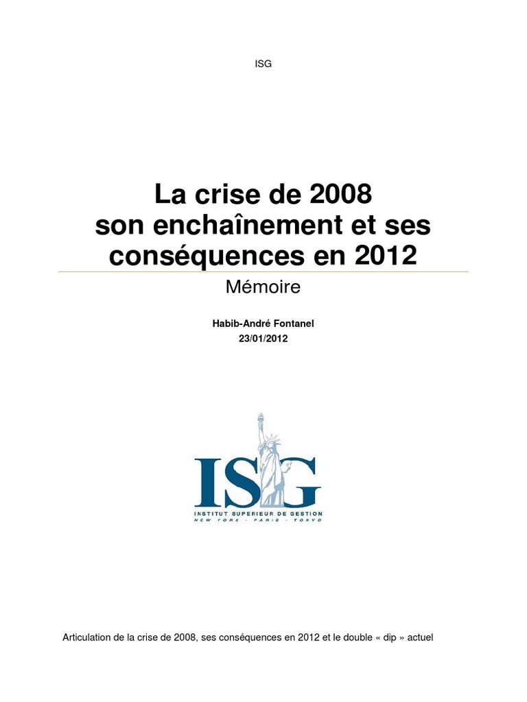 Crise de 2008 : Causes et Conséquences | PDF | Freddie Mac | Swap de ...