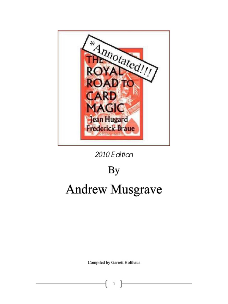 Annotated Guide to Card Magic | PDF | Mentalism | Magic (Illusion)