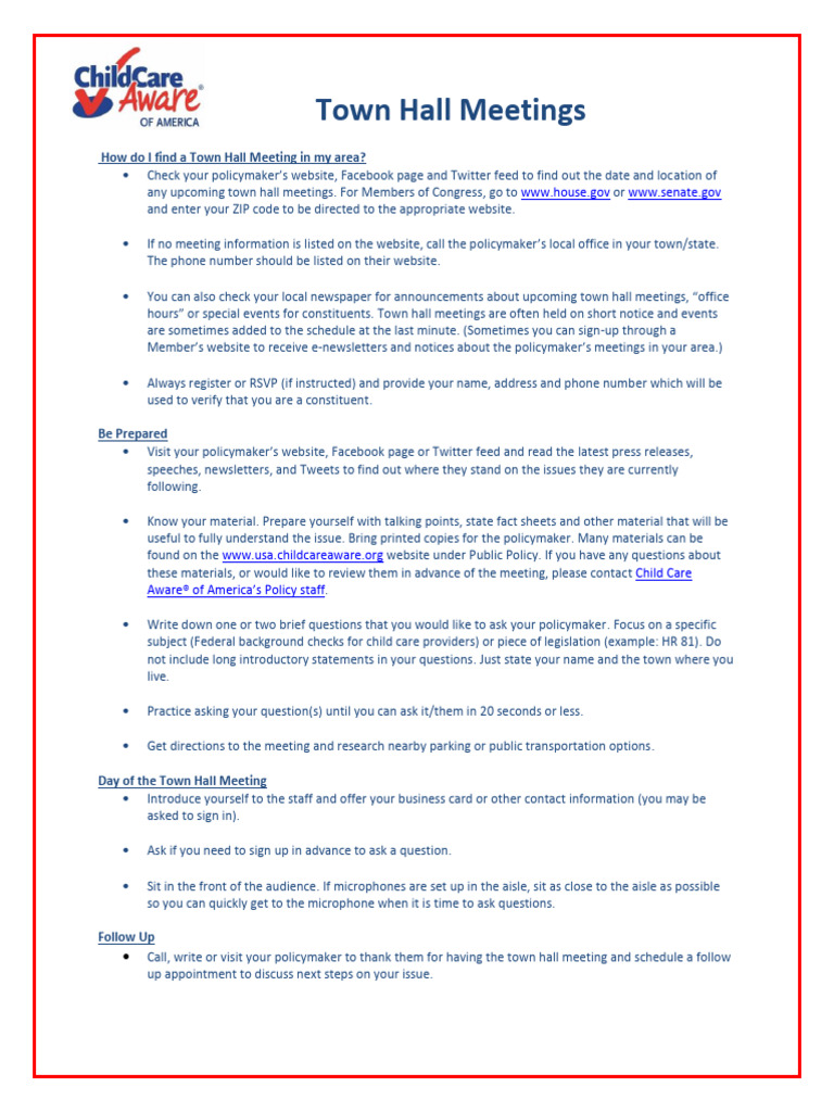 Town Hall Meetings Ccaa 8.15.13 | PDF
