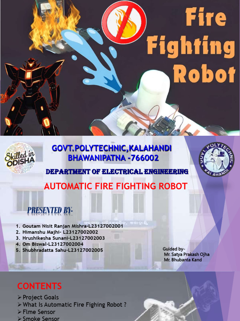 Automatic Fire Fighting Robot Project | PDF | Relay | Sensor