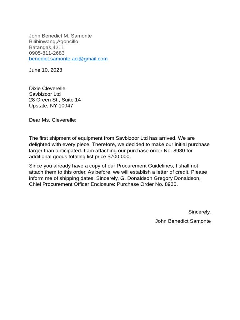 Business Letter Block Style | PDF