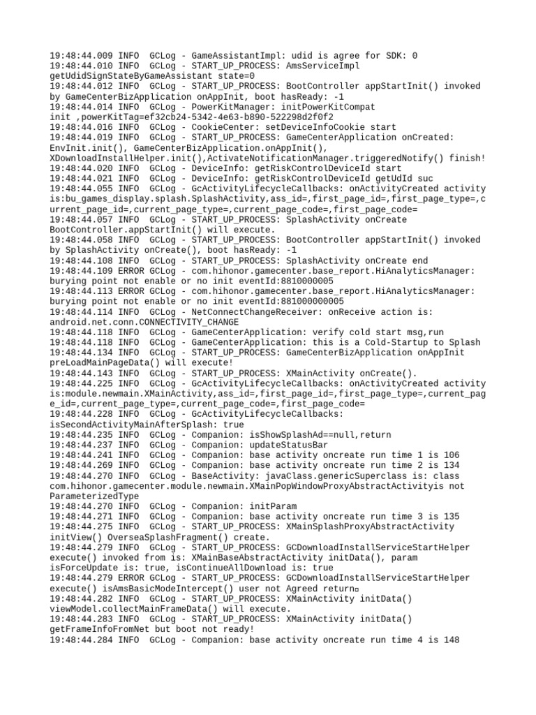 GameCenter Startup Process Logs | PDF | Embedded Linux Distributions ...