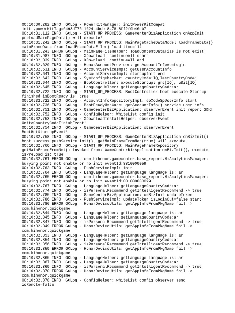 GameCenter Application Startup Log | PDF | Computer Architecture ...