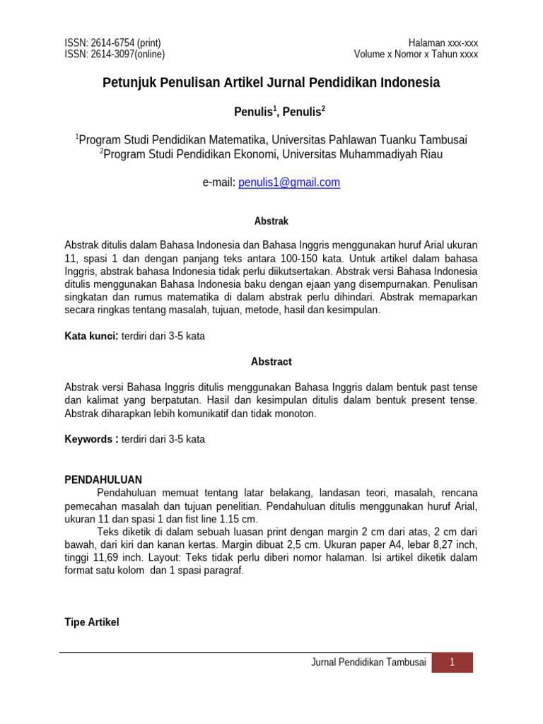 Panduan Penulisan Jurnal Pendidikan | PDF