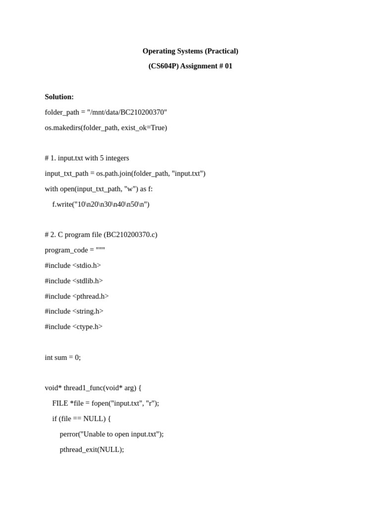 CS604P Assignment 01 | PDF