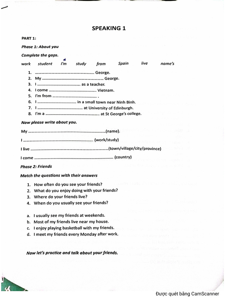 Speaking 1 | PDF
