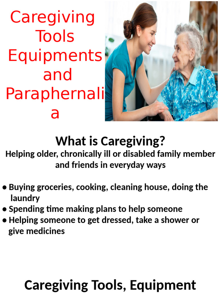 Caregiving Tools Equipments and Paraphernalia | PDF | Home | Domestic ...