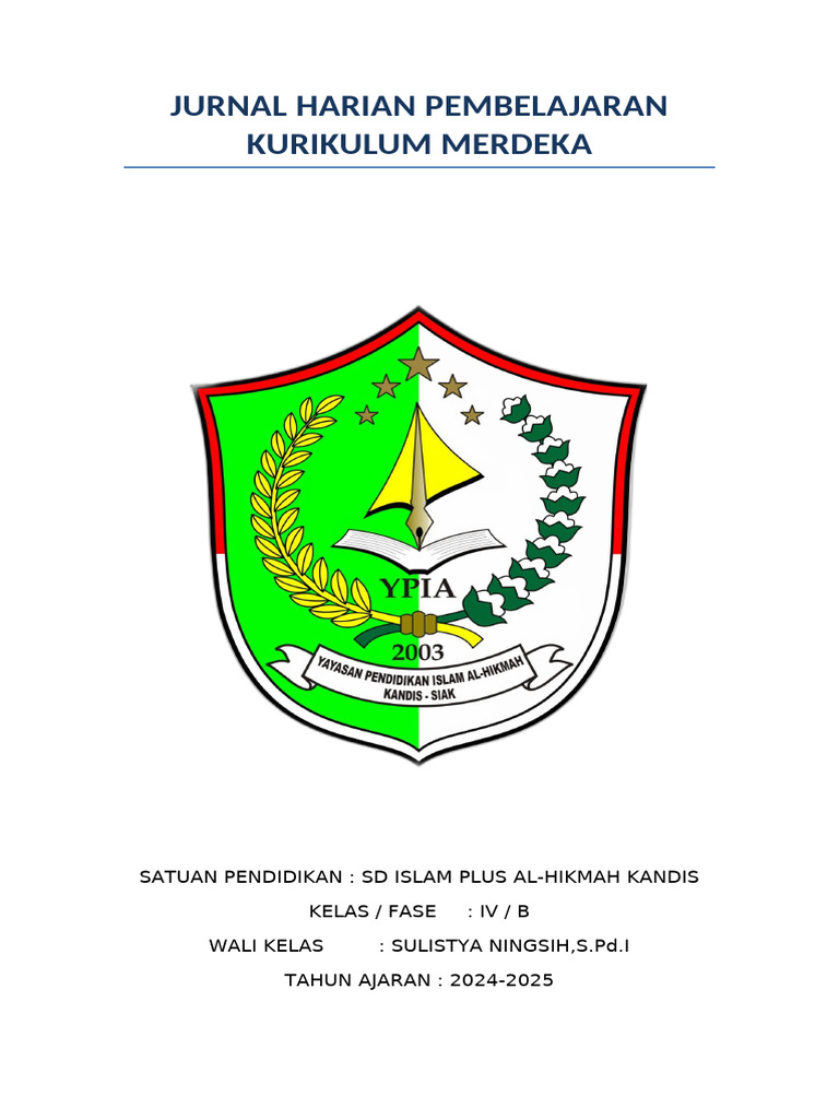 Jurnal Harian Pembelajaran SD Merdeka | PDF