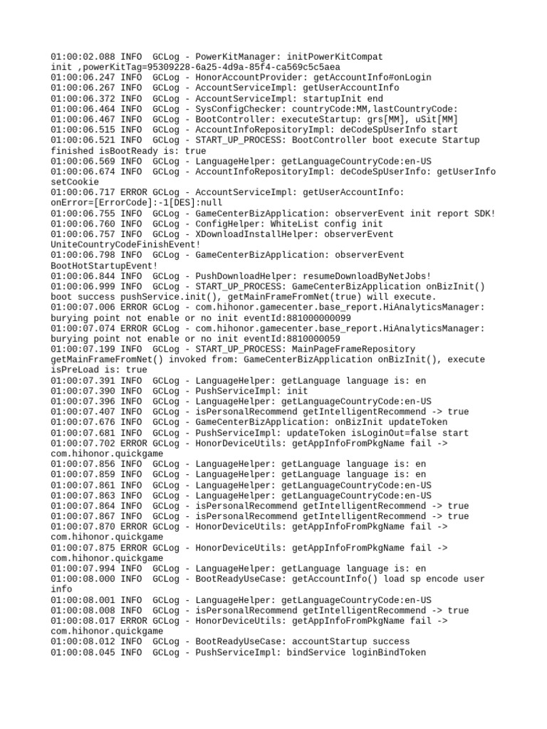 GameCenter Startup Log Analysis | PDF | Computing | Software
