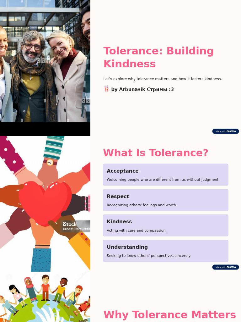 Importance of Tolerance and Kindness | PDF