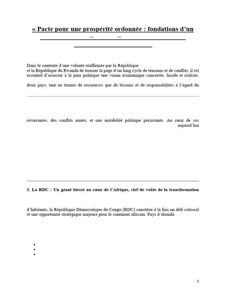 Partenariat RDC-Rwanda pour la paix | PDF | République démocratique du ...