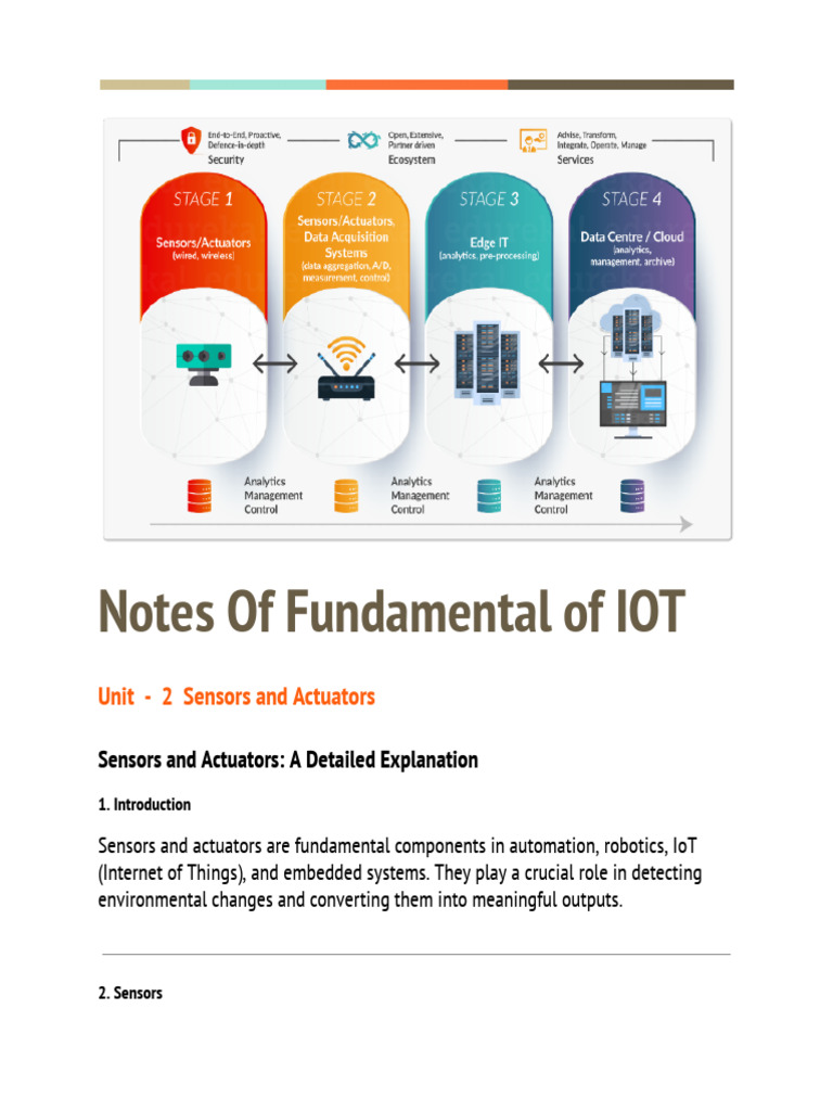 Overview of Sensors and Actuators | PDF | Actuator | Sensor