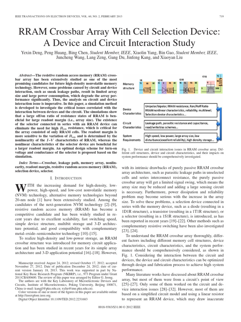 RRAMCrossbar Array With Cell | PDF | Bipolar Junction Transistor ...
