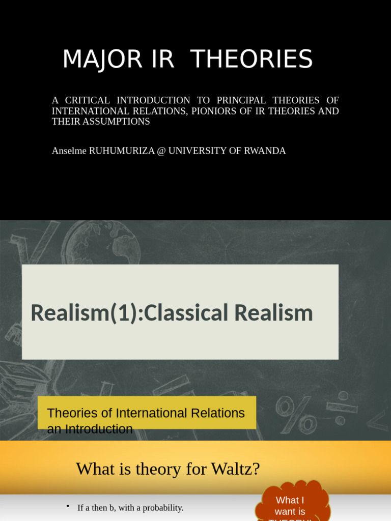 Unit 2 Introduction To Major International Relations Theories | PDF ...