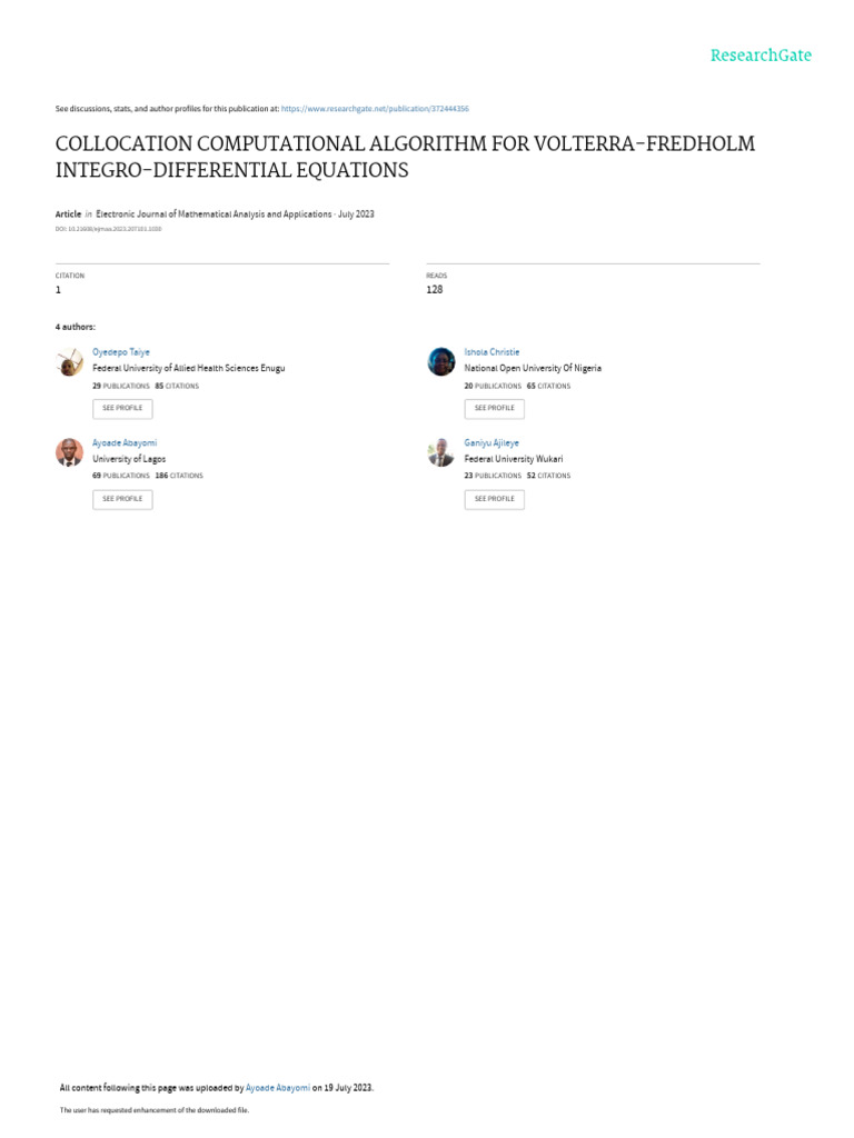 EJMAA - Volume 11 - Issue 2 - Pages 1-9 | PDF | Equations | Numerical ...