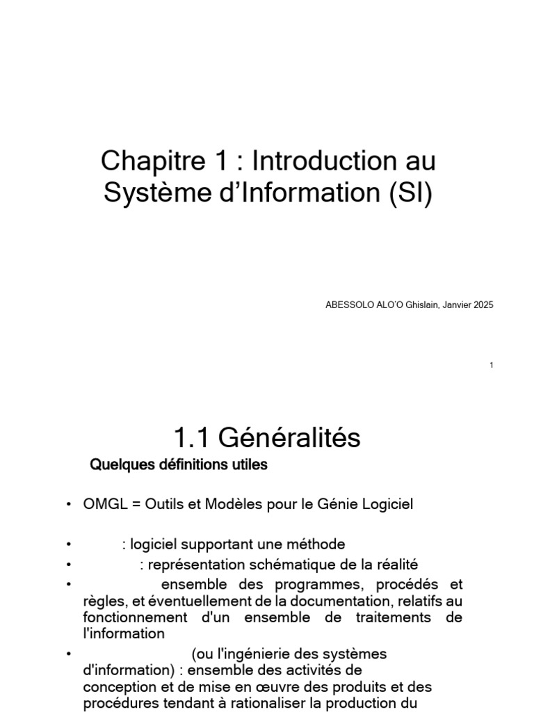 Introduction aux Systèmes d'Information | PDF | Informatique | Système ...