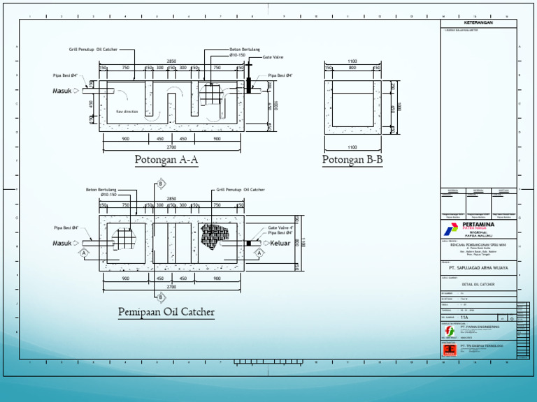 Rencana Detail Oil Catcher SPBU | PDF
