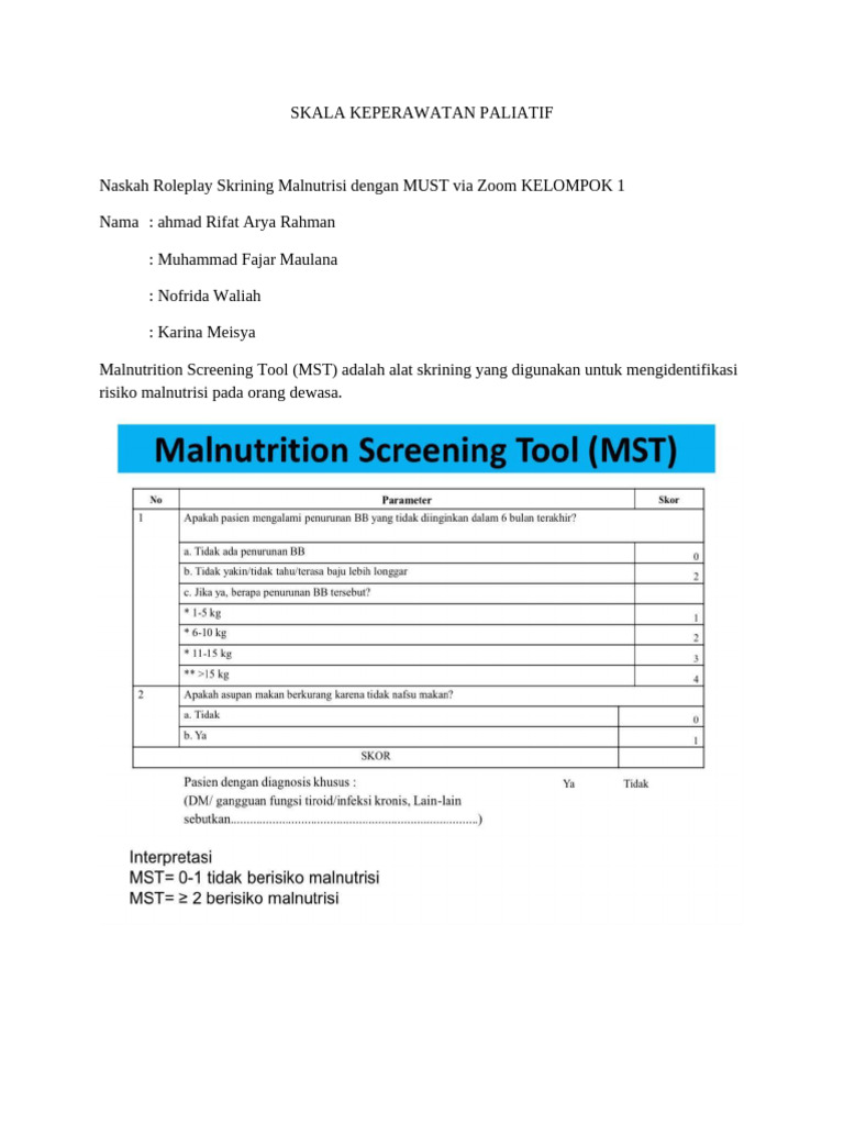 Skrining Malnutrisi dengan MUST | PDF
