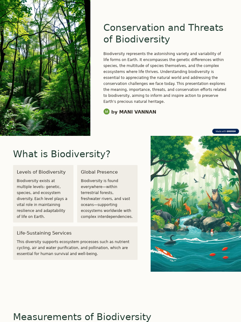 Conservation and Threats of Biodiversity | PDF | Biodiversity ...