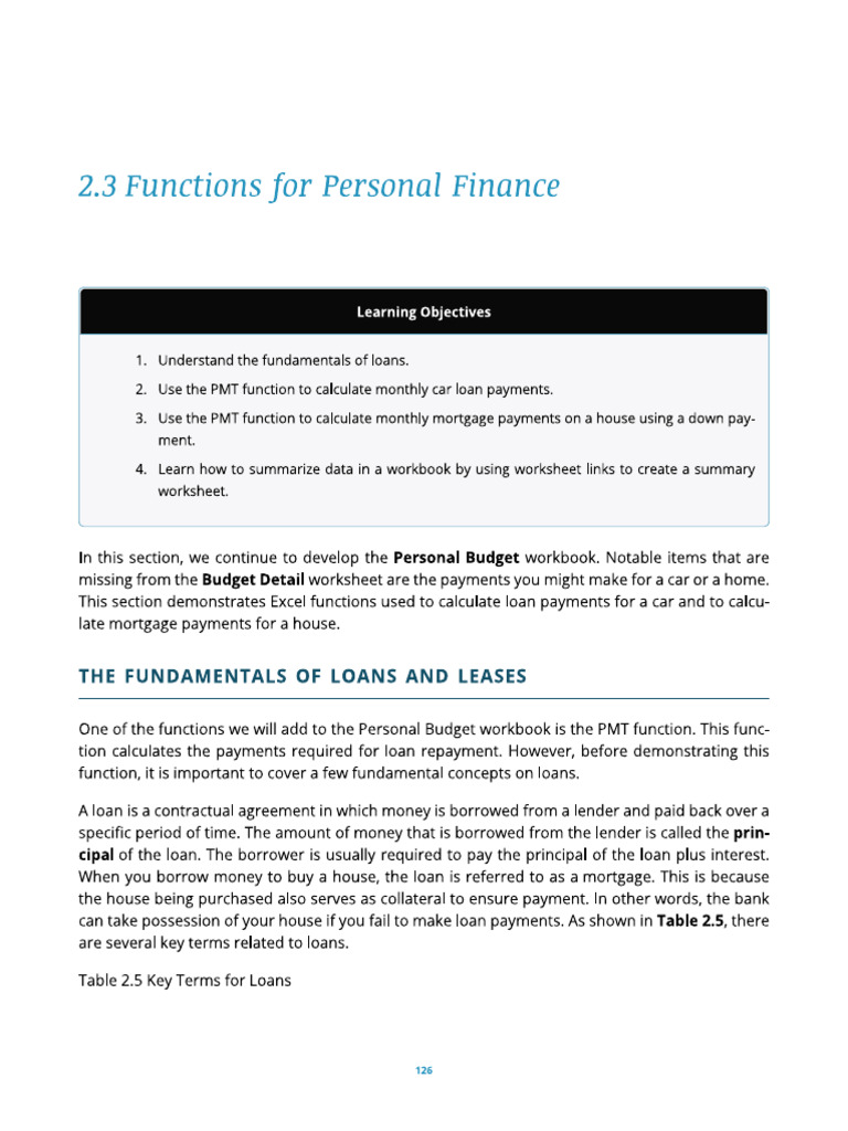 Functions For Personal Finance | PDF
