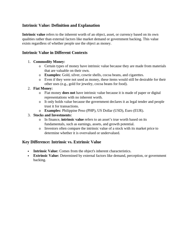 do cigarettes have intrinsic value Cigarettes and Intrinsic Value Explained