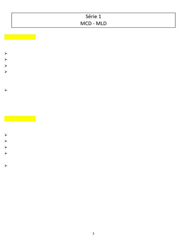 EXERCICES Serie 1 MCD Complet | PDF | Stock