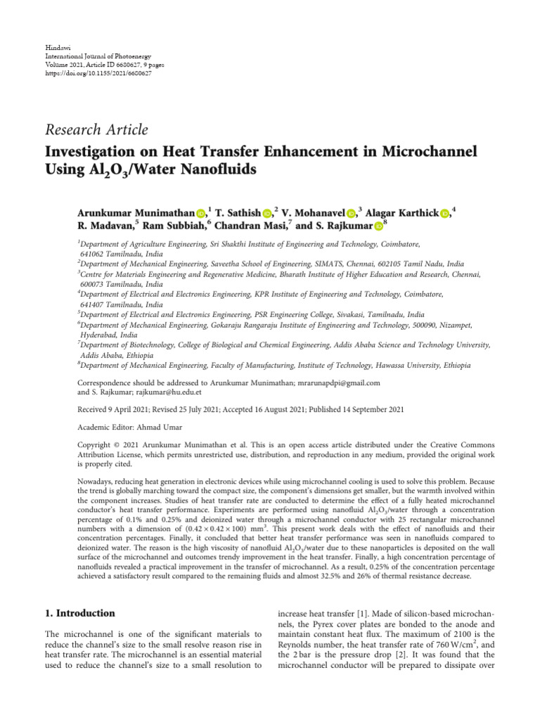 Investigation On Heat Transfer Enhancement in Micr | PDF | Heat ...