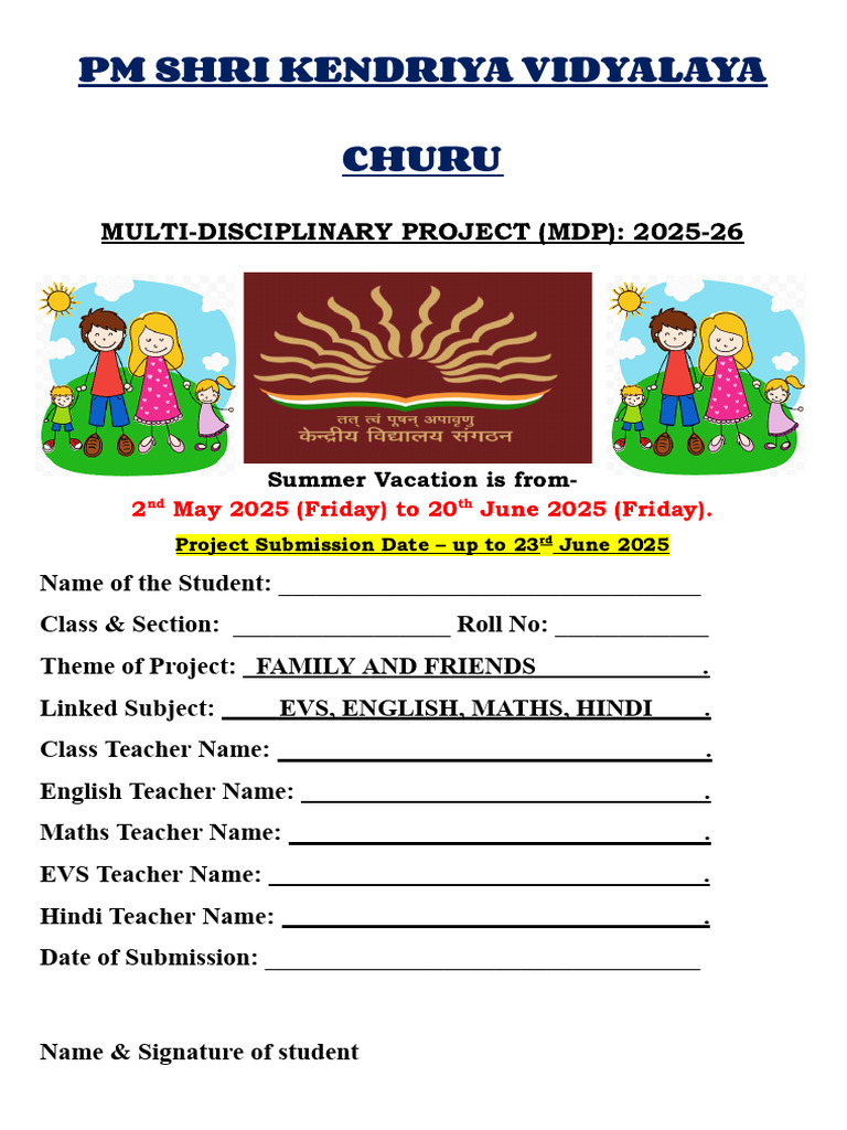 Class 3 Multi-Disciplinary Project Guide | PDF