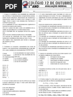 AV DE BIOLOGIA 1º ANO - BIOQUÍMICA INORGÂNICA