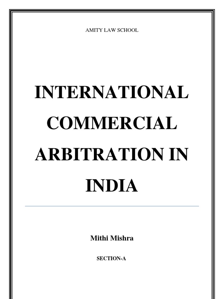 research paper on arbitration in india