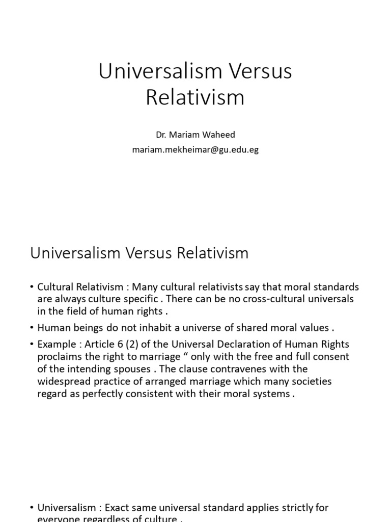 Universalism vs. Relativism in Human Rights | PDF | Human Rights ...