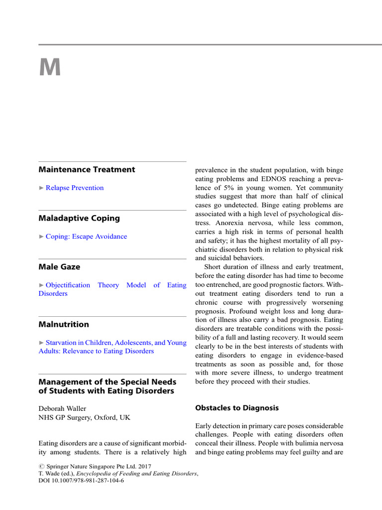 Managing Eating Disorders in Students | PDF | Eating Disorder ...