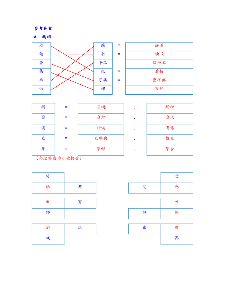 二年级构词练习答案 | PDF