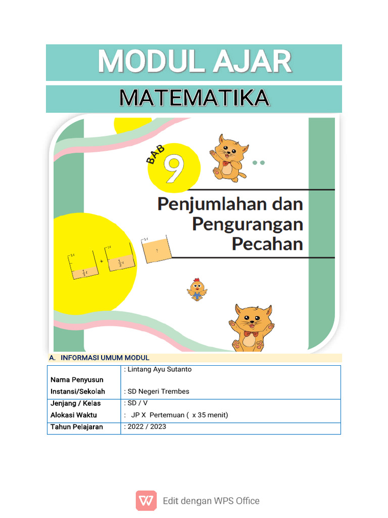 Modul Ajar Matematika Kelas V SD | PDF